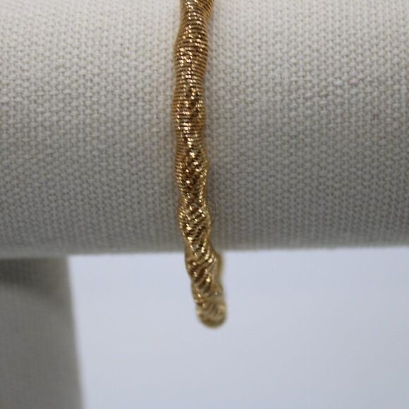 Sterling Silver Gold-tone Stretch Bangle by Leslie's - Picture 3 of 10